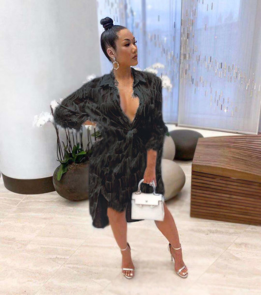 Fashion women's clothing wholesale loose fluffy dresses fashion and noble grace BN7025