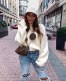 Fashion women's clothing wholesale warm fleece fashion all-match blouse BN7039