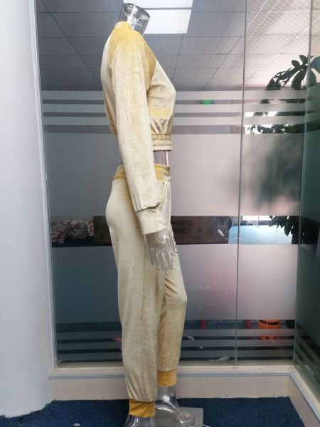 Fall/winter solid color zipper sweatshirt with tied feet sports trousers two-piece women AL8711
