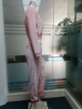 Fall/winter solid color zipper sweatshirt with tied feet sports trousers two-piece women AL8711