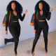 Urban fashion casual stitching pleated 5-color long-sleeved two-piece suit ALS264