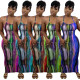 Fashion sexy tie-dye printed personalized dress NY8056