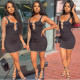 Fashion splicing pit strip slim sports and leisure 4-color dress ALS258