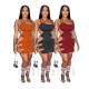 Cool sexy lace-up cut-out dress H8973