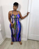 Fashion sexy tie-dye printed personalized dress NY8056
