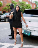 Sleeveless T-shirt Pleated Skirt (Safety Pants) Casual Suit NY8067