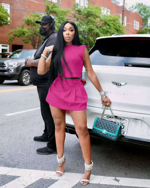 Sleeveless T-shirt Pleated Skirt (Safety Pants) Casual Suit NY8067