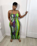 Fashion sexy tie-dye printed personalized dress NY8056