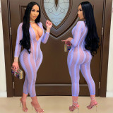 Women's fashion casual mesh 4-color jumpsuit ALS263