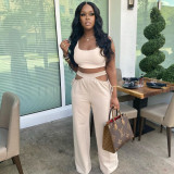 Sexy fashion foreign trade solid color two-piece suit NY8058