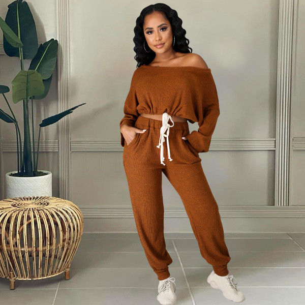 Sexy fashionable one-neck casual suit HM6528