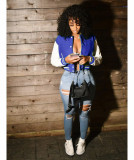 Women's Fall/Winter Fashion Button Button Baseball Uniform Double Threaded Jacket A5273