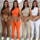 Two-piece sports and leisure tight-fitting waist jacket pile pile pants cl6107