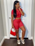 Fashion sexy solid color tight two-piece suit LY9312
