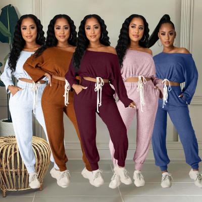 Sexy fashionable one-neck casual suit HM6528