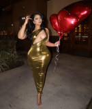 Sexy nightclub PARTY open chest one-shoulder dress C3053
