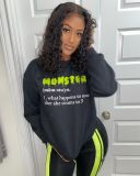 Letter Print Top Sweatshirt Long Sleeve T-shirt LM8279