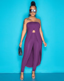 Women's sexy wrap-chested cloak trousers two-piece suit C3059