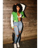 Women's Fall/Winter Fashion Button Button Baseball Uniform Double Threaded Jacket A5273