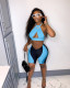 Women's halter neckless backless two-piece suit with hollow chest MN8368