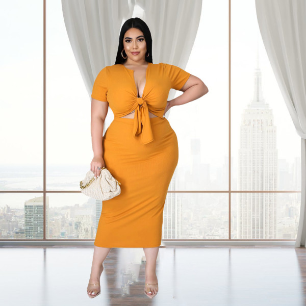 Sexy chest strap two-piece skirt suit YT3283