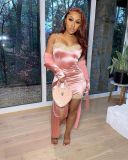 New women's casual solid color Korean velvet casual home dress two-piece suit TS1095