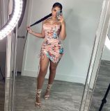 Personalized drawstring casual printed dress AYV1001