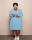 Large size pure color women's autumn new fashion dress HB4047