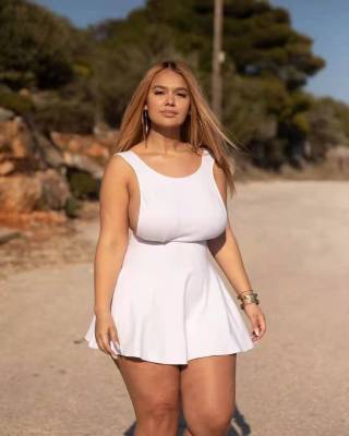 Large size bare chest sexy solid color short dress PH1236