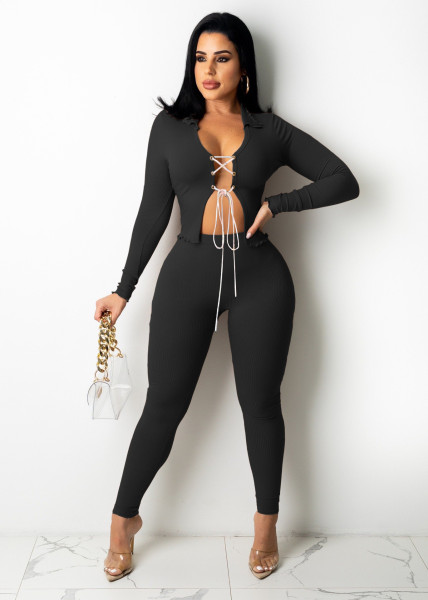 Two-piece solid color sexy strappy straps AC9108