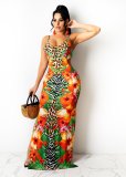 Positioning print dress AC9097