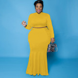 Autumn sexy waistless skirt solid color two-piece suit PH13243