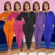 Autumn fashion sports imitation cotton solid color two-piece suit with pocket PH1241