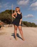 Large size bare chest sexy solid color short dress PH1236