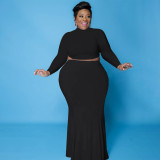 Autumn sexy waistless skirt solid color two-piece suit PH13243