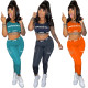 Pure color letter printing leisure sports two-piece suit AC9096