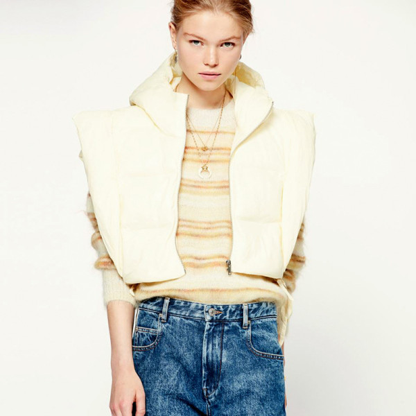 Autumn and winter solid color sleeveless cardigan hooded zipper lace up warm fleece cotton jacket women M21TP487