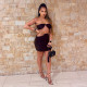 2021 summer hot new women's dress hanging ring solid color wrap breast skirt suit S165458G