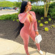 Fashion women's autumn new style solid color stand-up collar long-sleeved high-waist slim-fit trousers jumpsuit women K21JP493