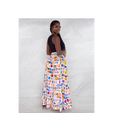 Printed casual vogue letters wide-leg culottes with pockets SD3109
