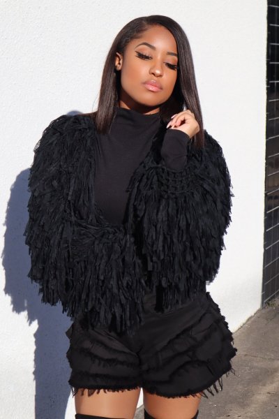 Cross-border e-commerce source factory 2021 autumn and winter new style European and American women's fashion handmade tassel cardigan woolen jacket Z0118