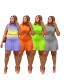 Ladies' Gradient Pure Color Ultra-short Sleeve Folding Fan Fashion Pleated Dress SD25122
