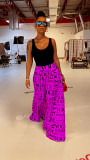 Printed casual vogue letters wide-leg culottes with pockets SD3109