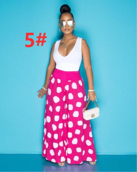 Printed casual vogue letters wide-leg culottes with pockets SD3109
