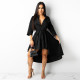 Irregular half sleeve long shirt dress G0420