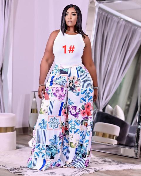 Printed casual vogue letters wide-leg culottes with pockets SD3109