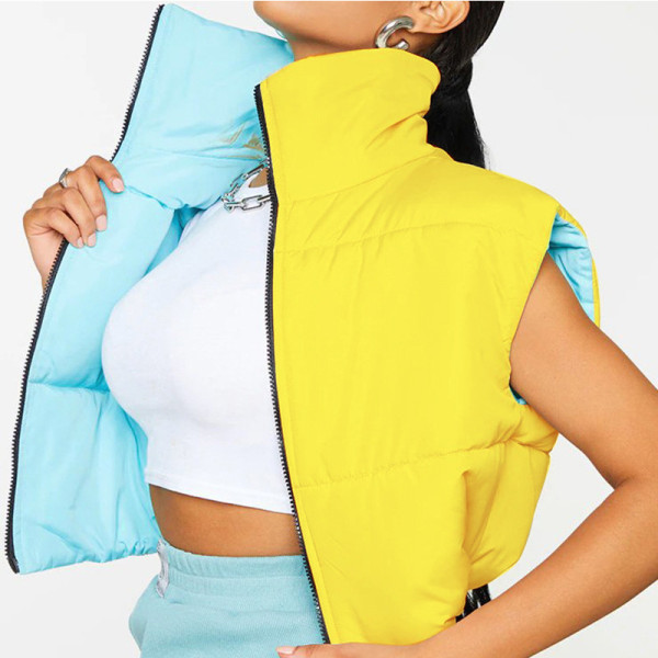 2021 autumn and winter new women's fashion positive and negative two-wear lapel zipper cardigan loose jacket cotton coat W21C04964