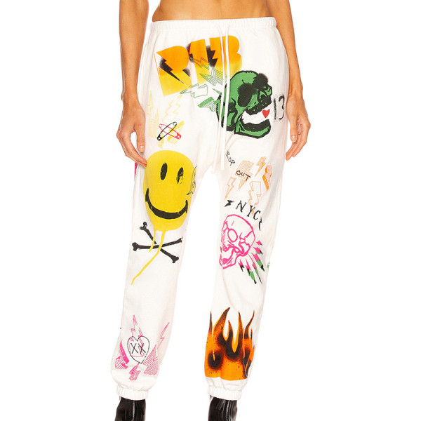 Women's 2021 autumn cartoon print sports and leisure fashion ladies trousers and trousers X21PT473
