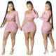 Women's Sexy Hot Rhinestone Open Waist Unilateral Long Sleeve Party Dress S390201
