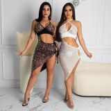 Hot Rhinestone Deep V Slim Dress Nightclub Dress VK2191